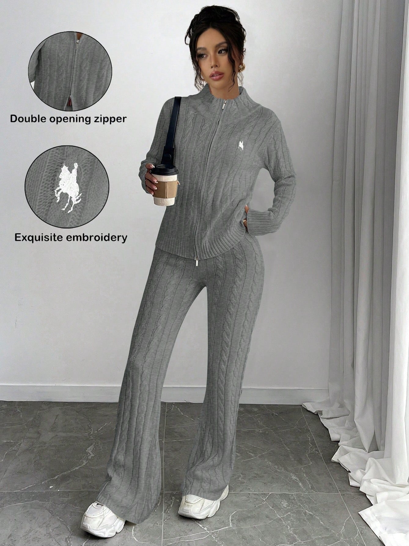 Fashion Women's Wear Casual Long Sleeve Pants Two-piece Set