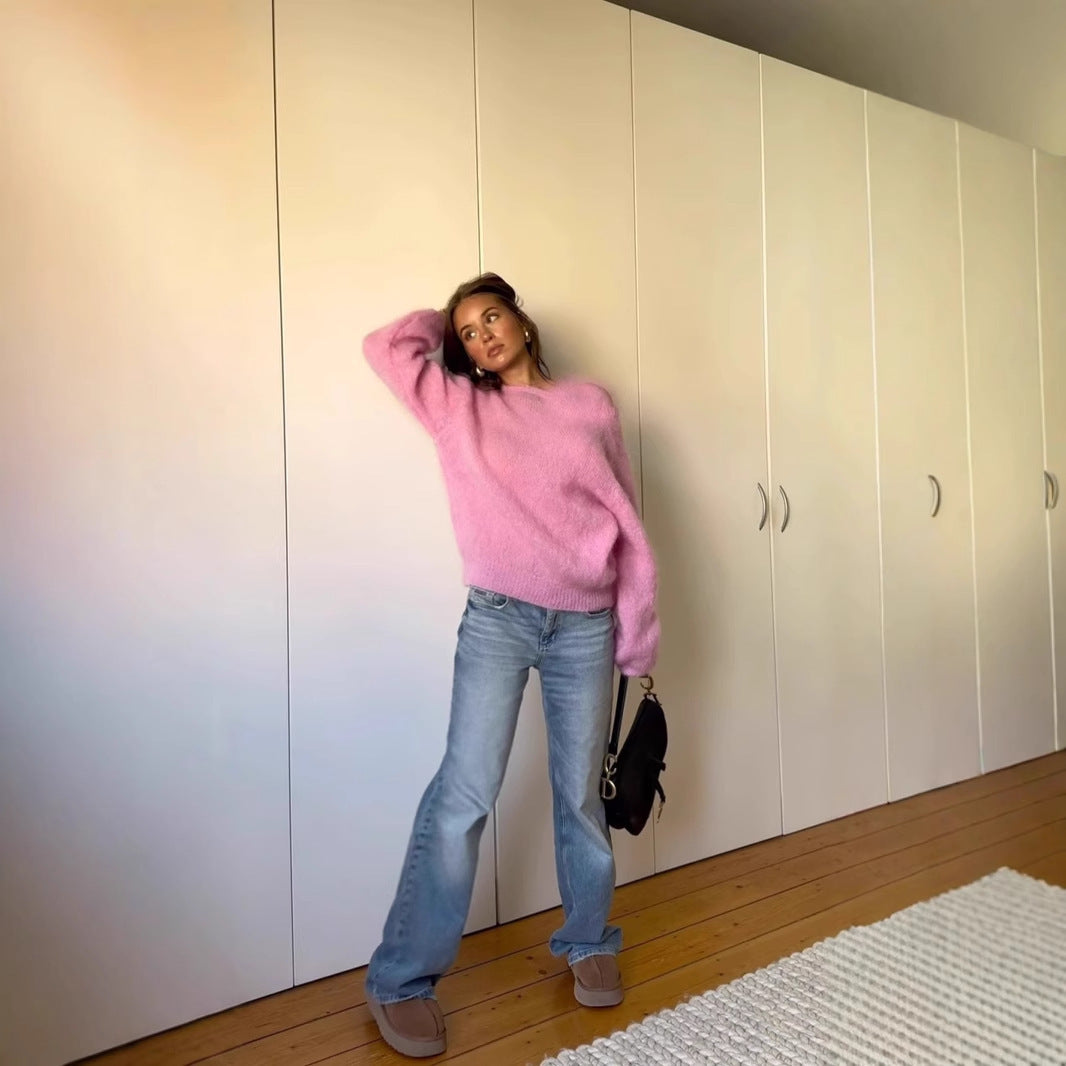 Loose And Lazy Style Wool Loose Knitted Sweater