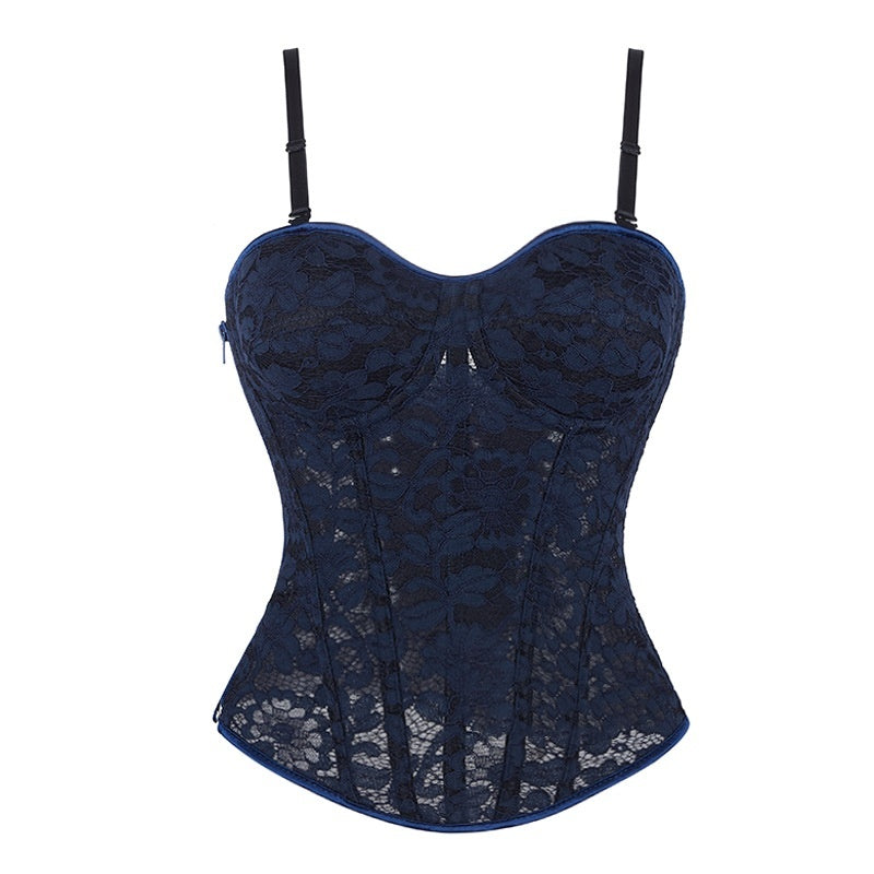 Corset Waist-tight Push Up Steel Ring With Chest Pad Small Sling Fishbone Corset