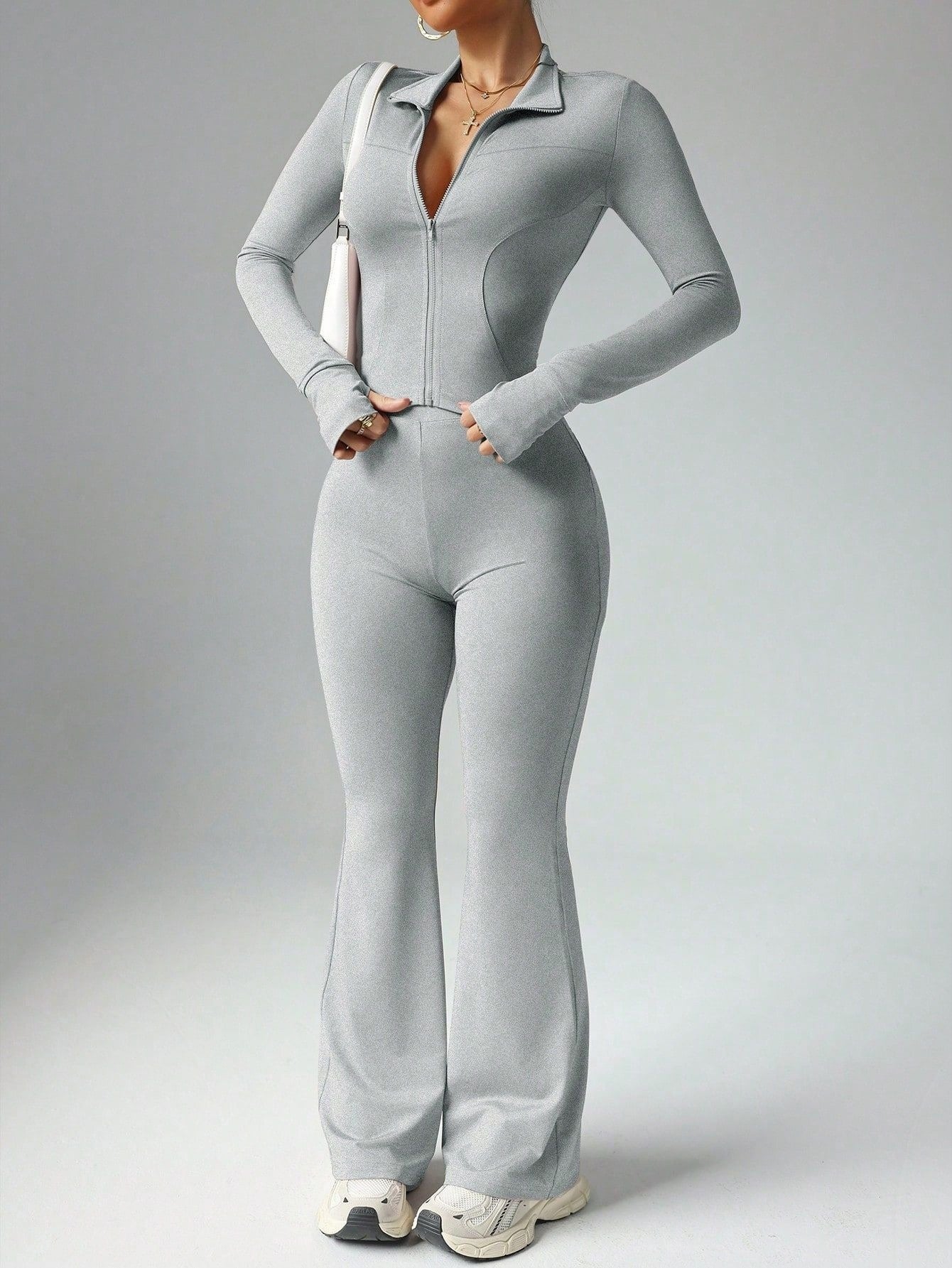 Tight No Embarrassment Line Workout Sexy Long Sleeve Sports Suit