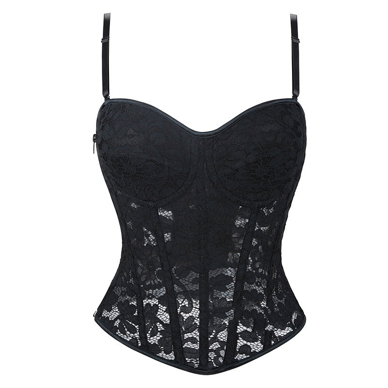 Corset Waist-tight Push Up Steel Ring With Chest Pad Small Sling Fishbone Corset