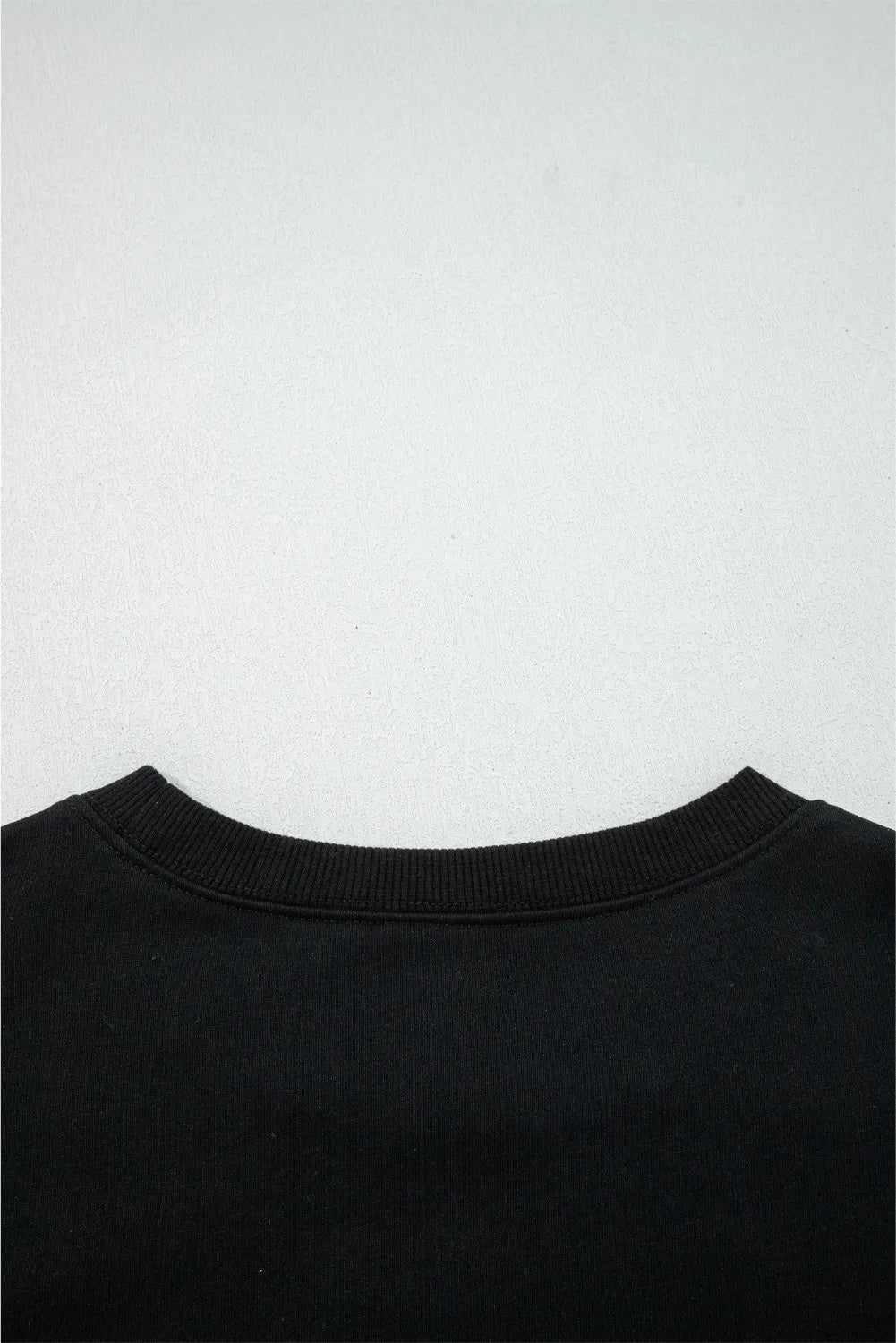 Black Varsity Baseball Bow Graphic Striped Sleeve Baggy Sweatshirt
