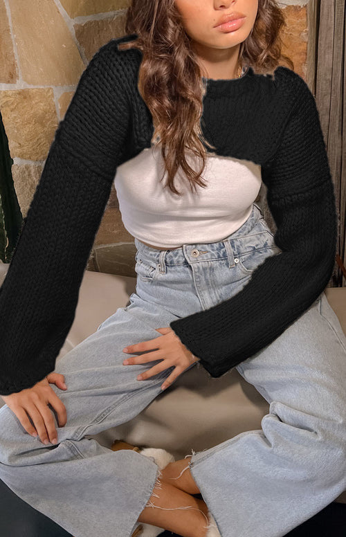 Temperament Long Sleeve Short Casual Sweater