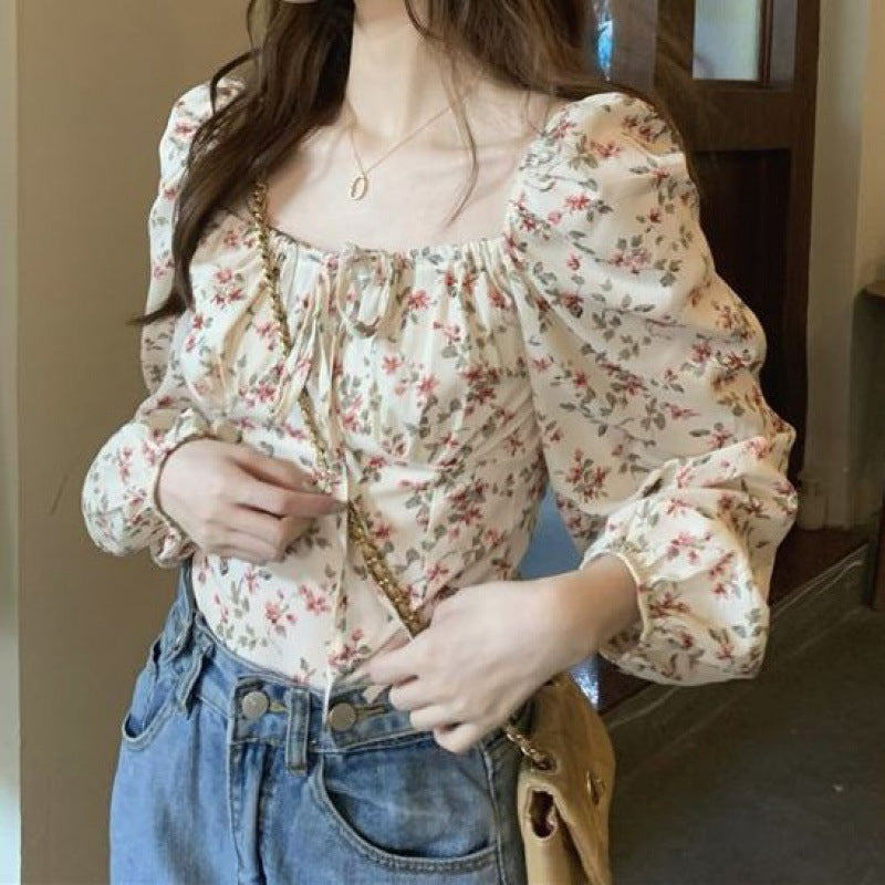 Fashionable French Floral Shirt For Women