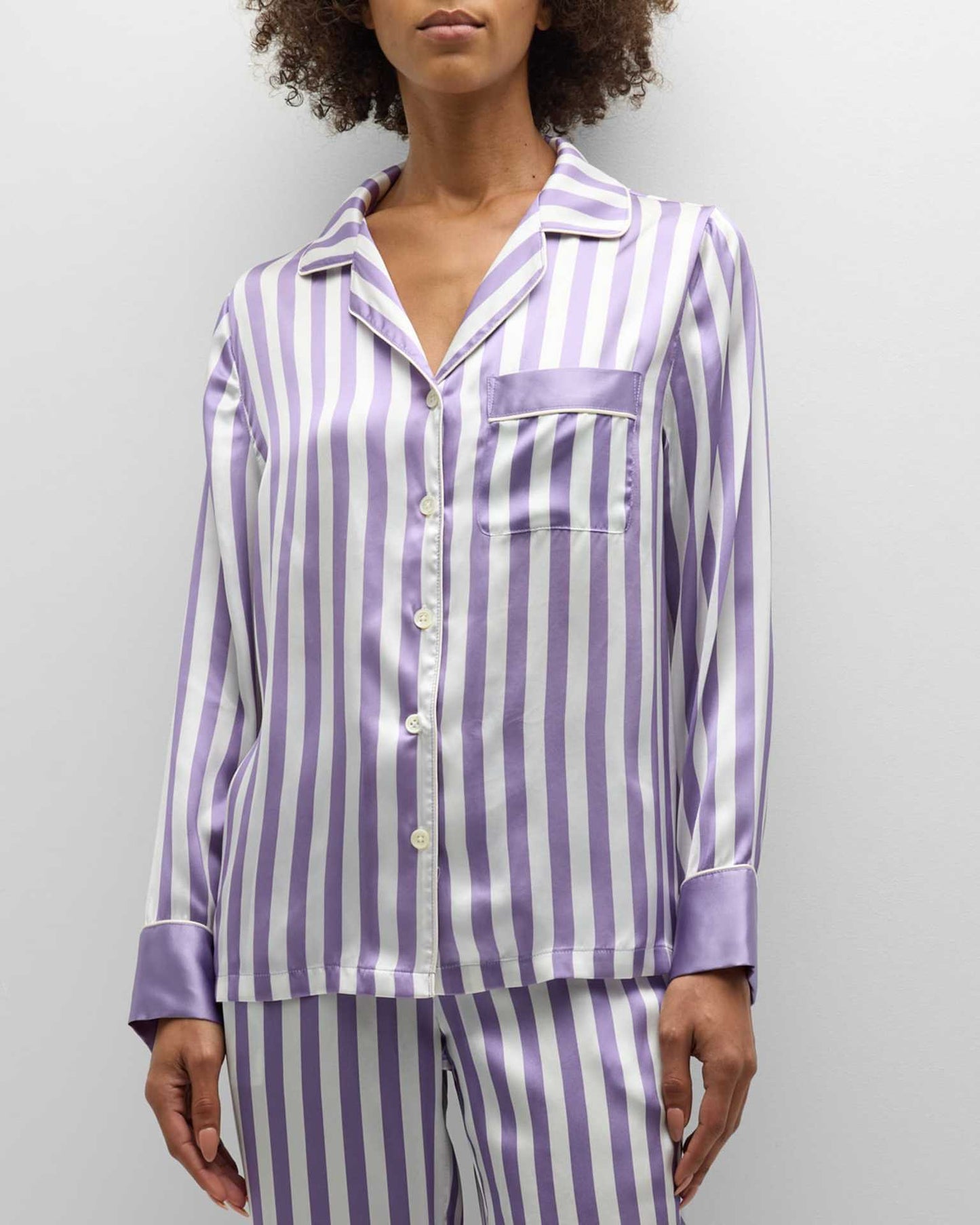Women's Striped Home Long-sleeved Loose Pajamas Set