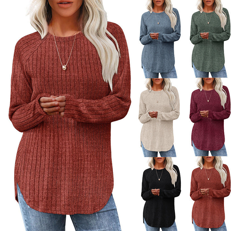 Autumn New Loose Crew Neck Top Women