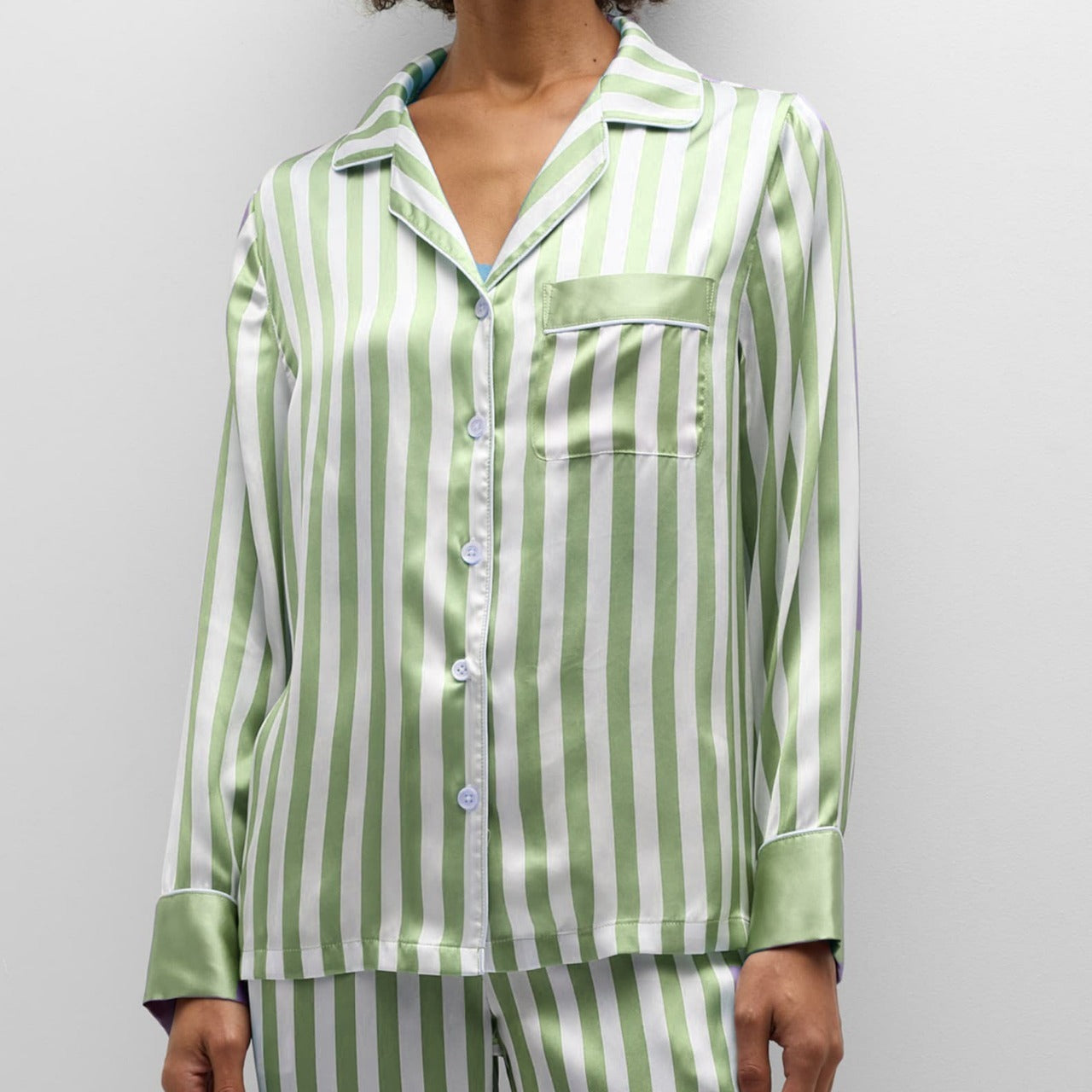 Women's Striped Home Long-sleeved Loose Pajamas Set