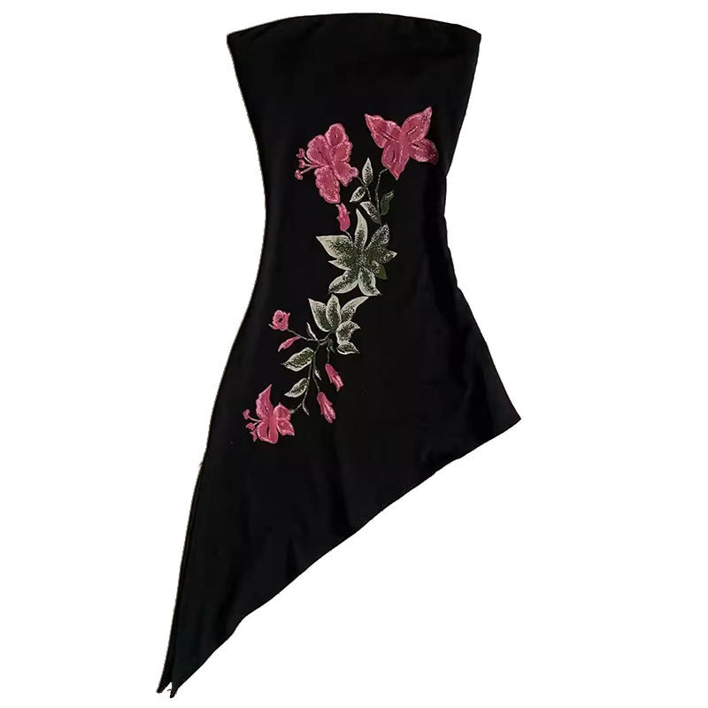 Women's Black Classic Retro Tube Top Dress