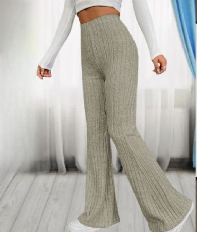 Spring Fashion Elegant Stretch Slim Fit Nude Feel Bell-bottom Pants