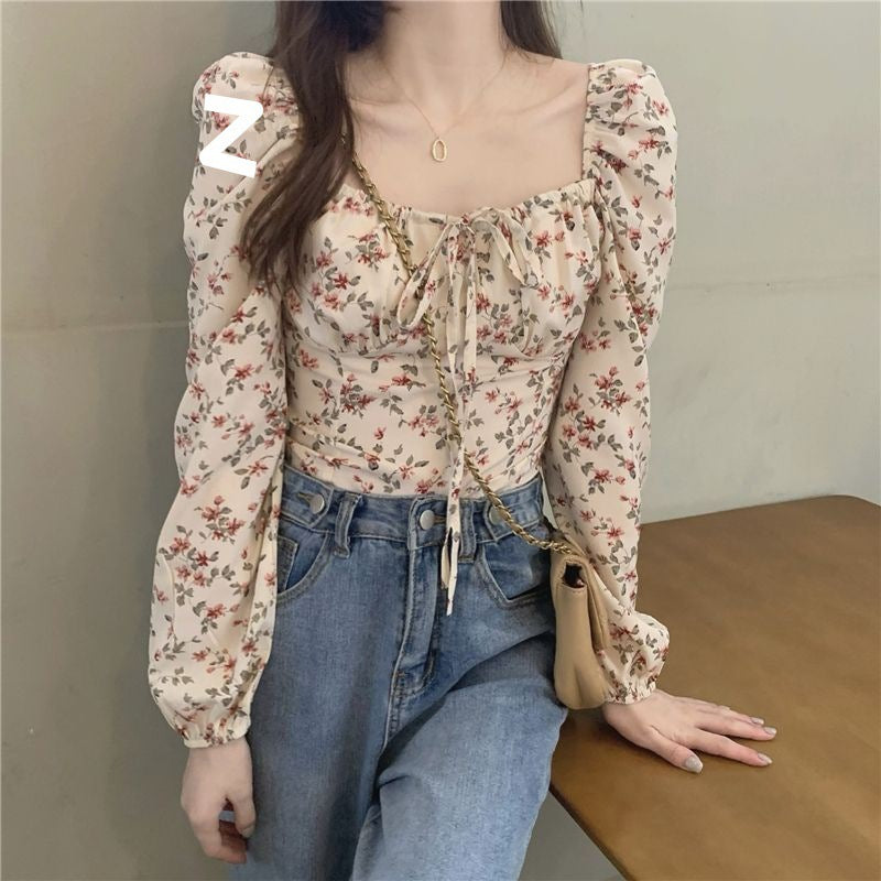 Fashionable French Floral Shirt For Women