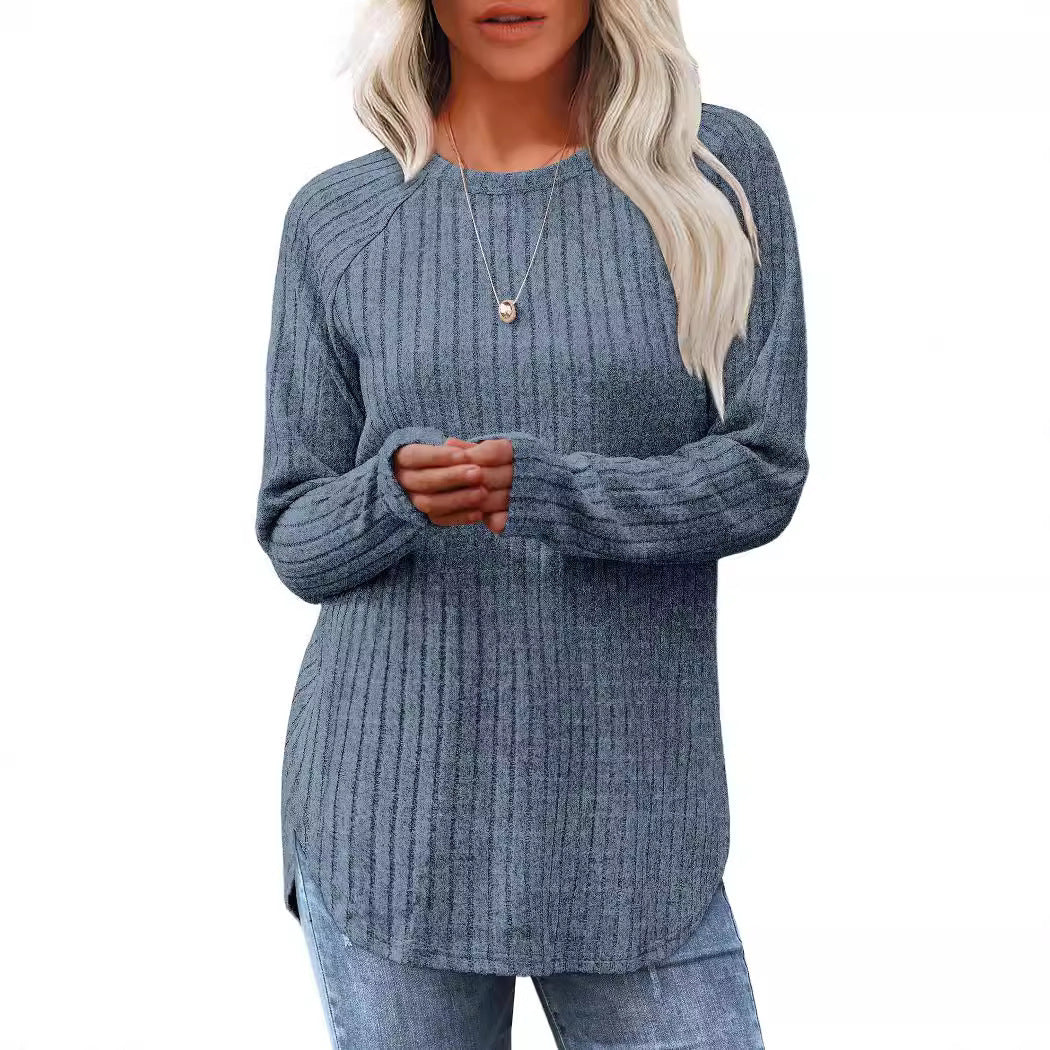 Autumn New Loose Crew Neck Top Women