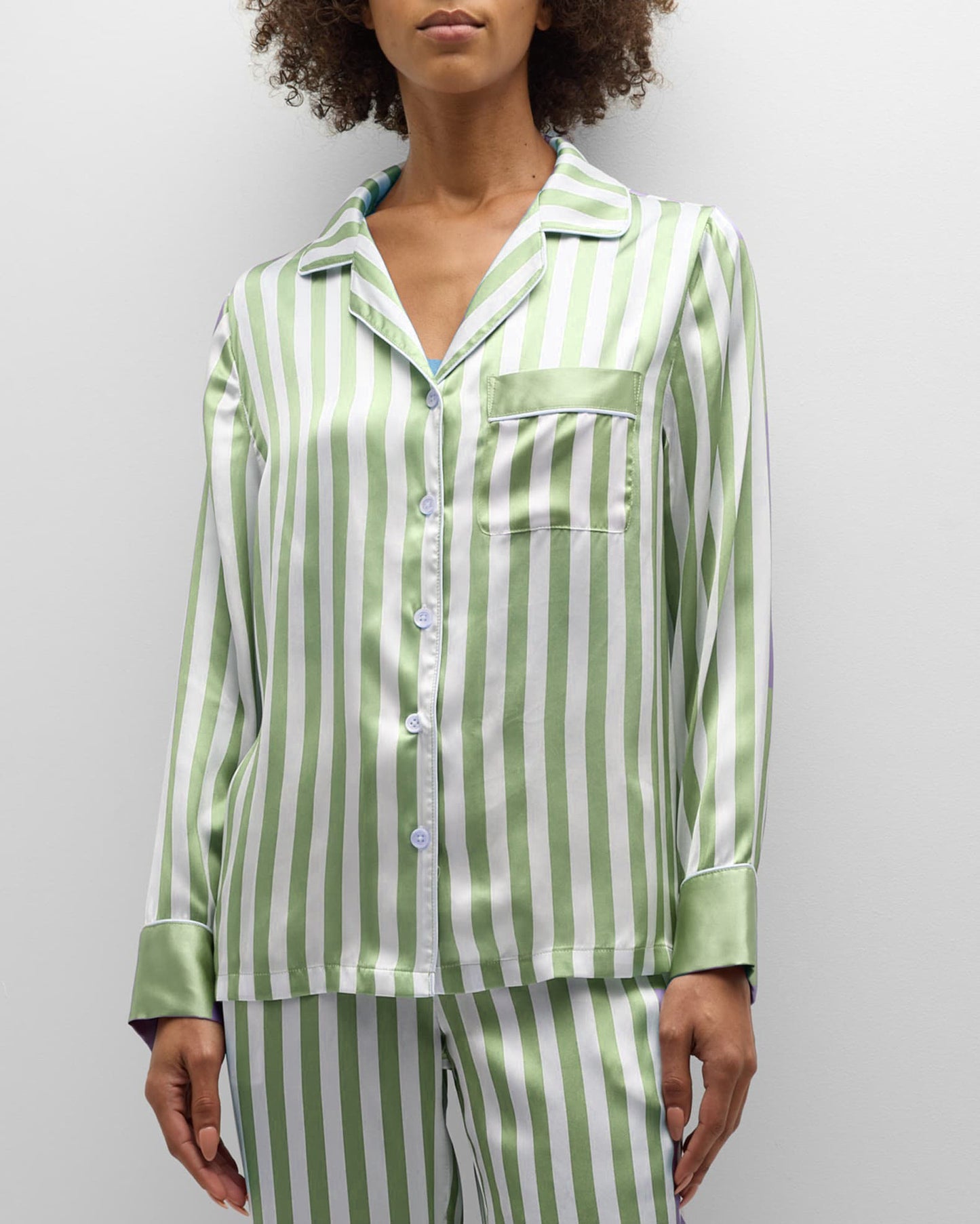 Women's Striped Home Long-sleeved Loose Pajamas Set