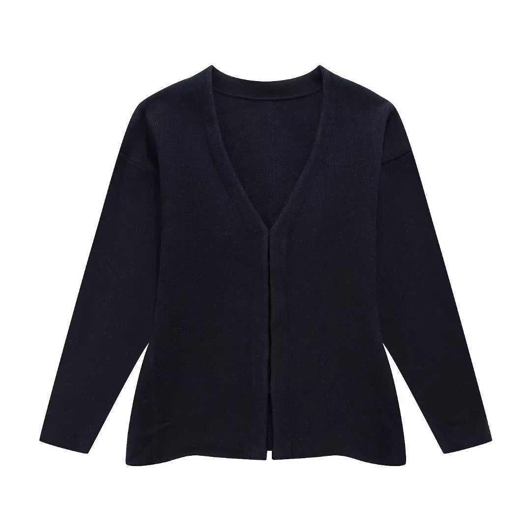 Women's Loose Sleeves Knitted Coat High Waist Knit Mini Skirt Suit