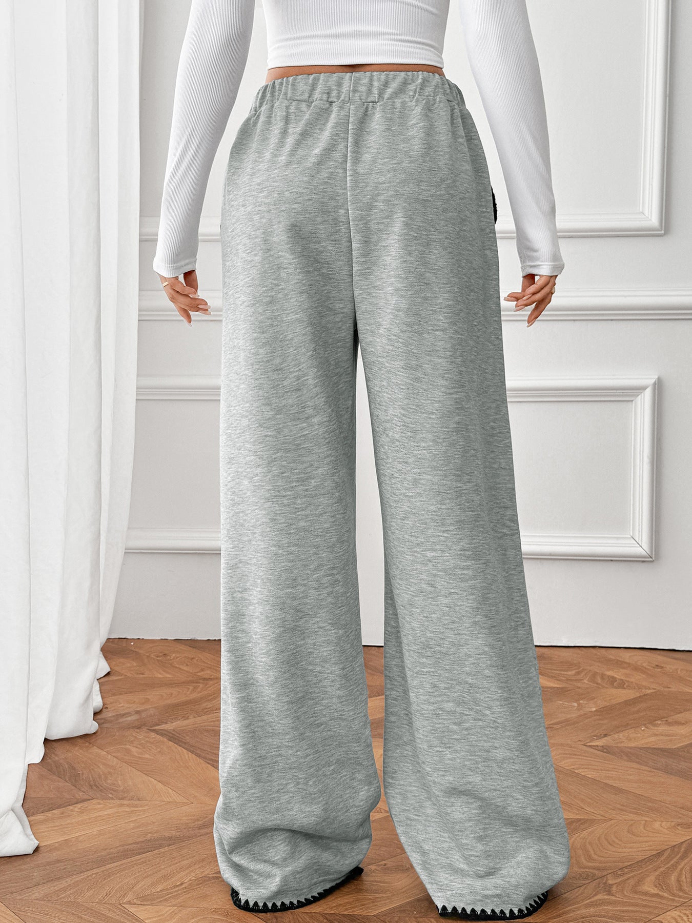 Women's Casual Straight-leg Elastic Waist Pants