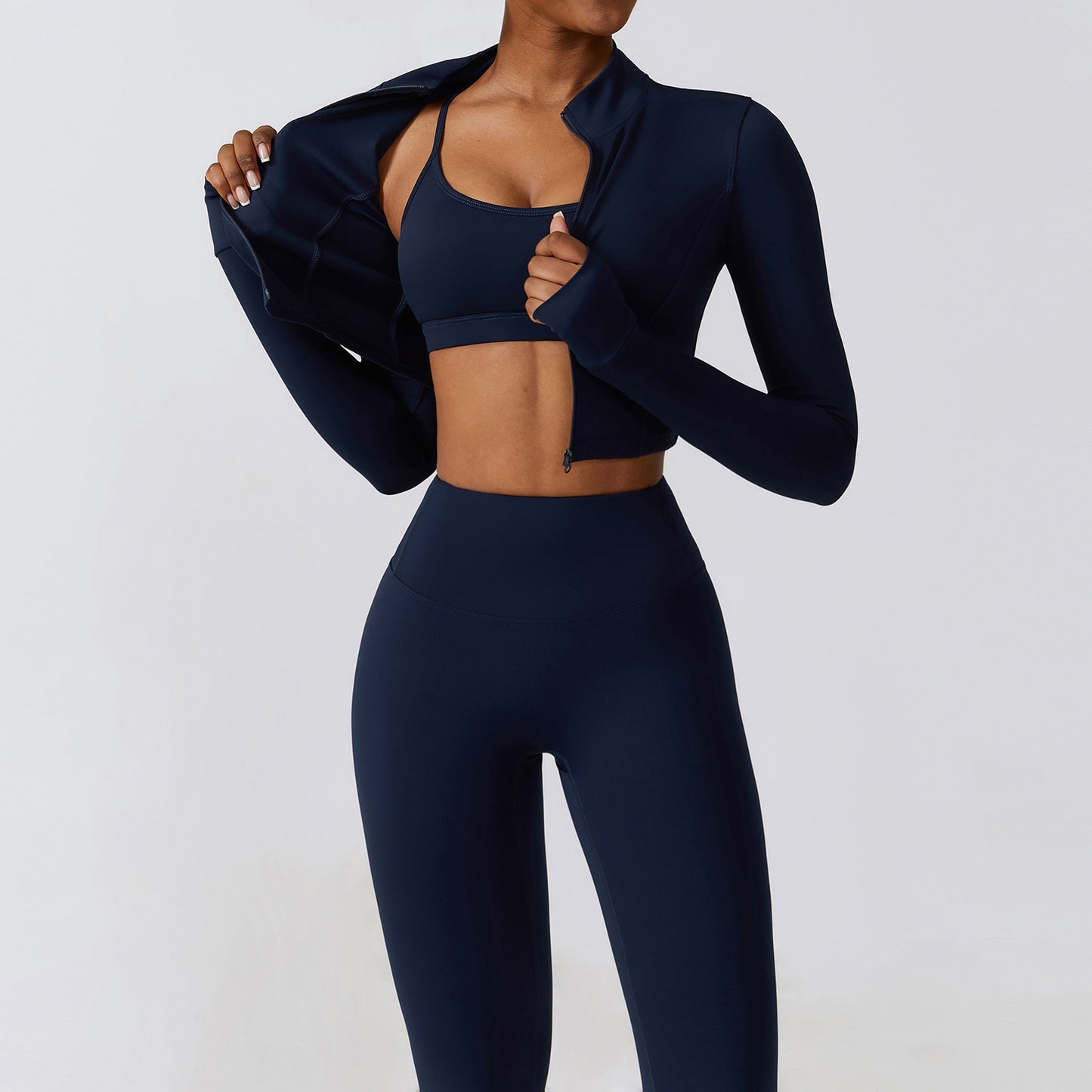 Nude Feel Quick-drying Sports Thin Fitness Clothes Three-piece Suit