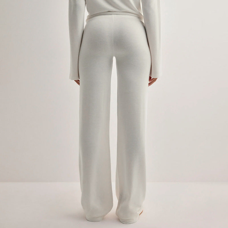 Women's Solid Color Sports And Leisure Drawstring Trousers