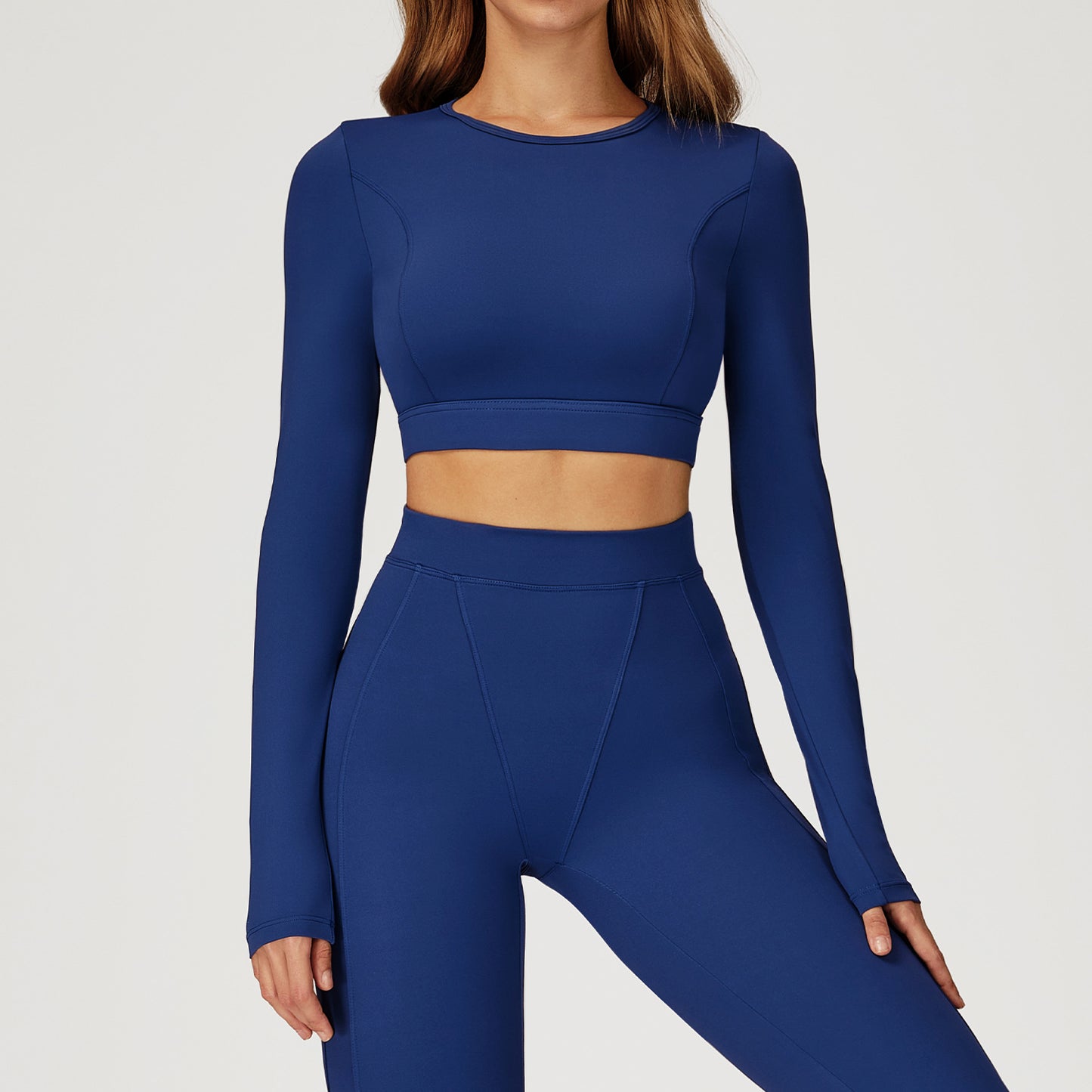 Nude Feel Tight Long Sleeve Sports Round Neck Yoga Long Sleeve Top