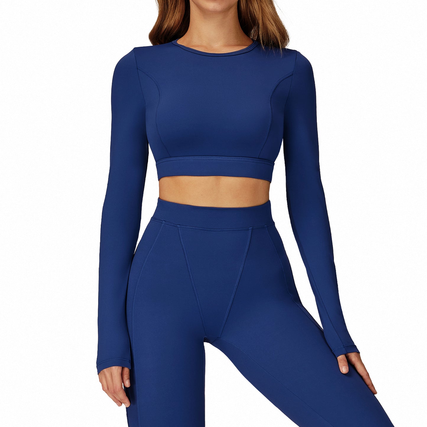 Nude Feel Tight Long Sleeve Sports Round Neck Yoga Long Sleeve Top