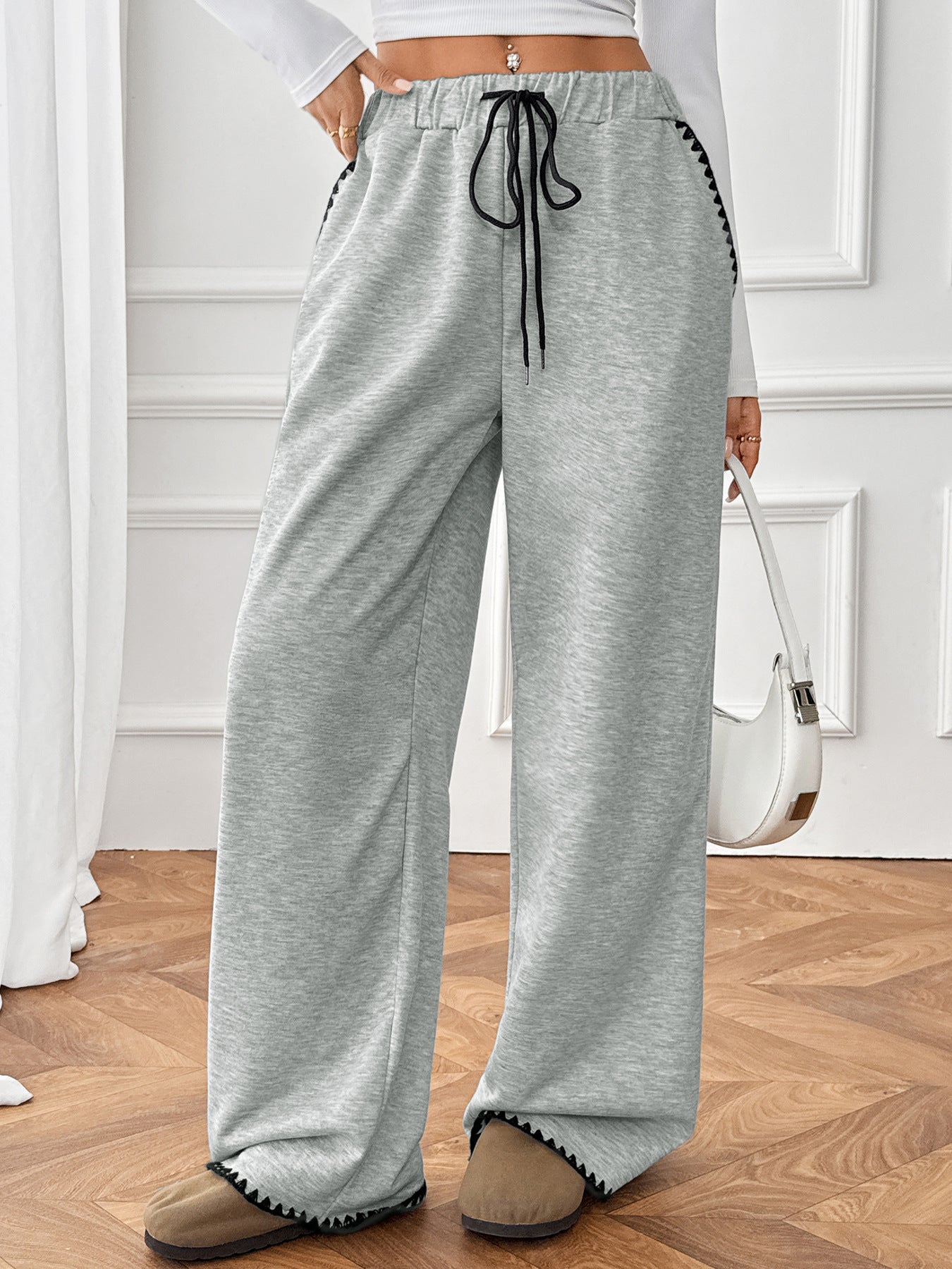 Women's Casual Straight-leg Elastic Waist Pants