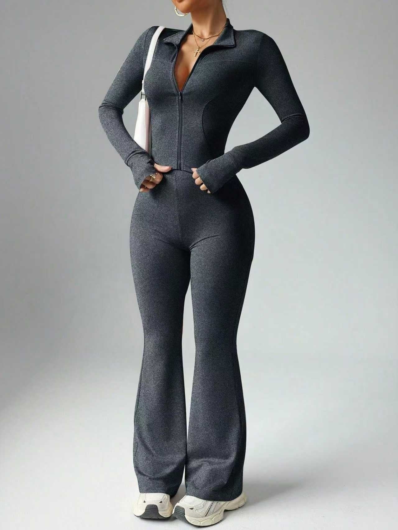 Tight No Embarrassment Line Workout Sexy Long Sleeve Sports Suit