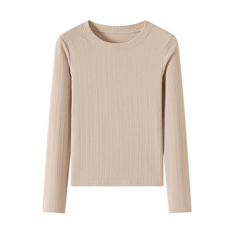 Lyocell Wool Round Neck Knitted Bottoming Shirt For Women