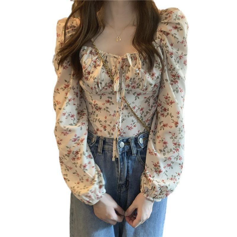 Fashionable French Floral Shirt For Women