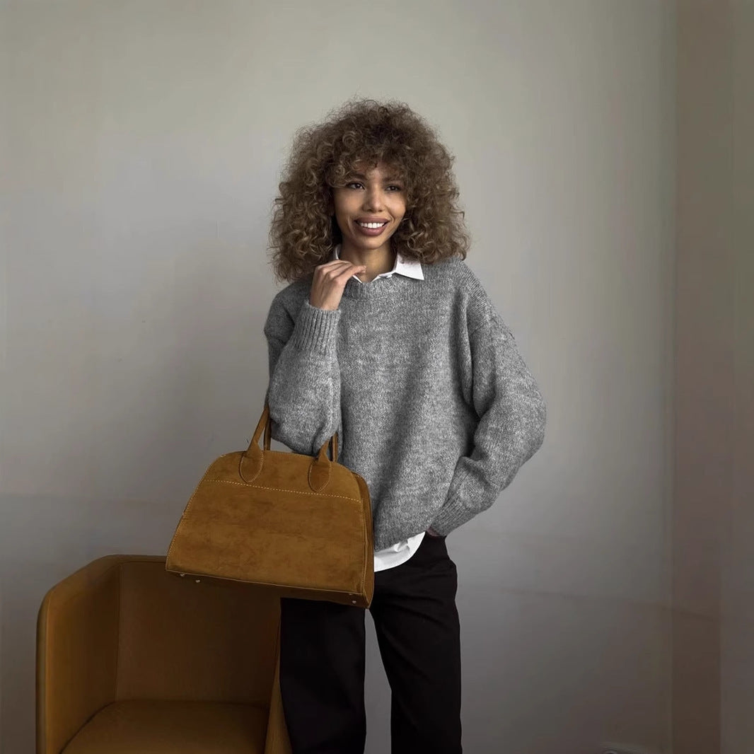 Loose And Lazy Style Wool Loose Knitted Sweater