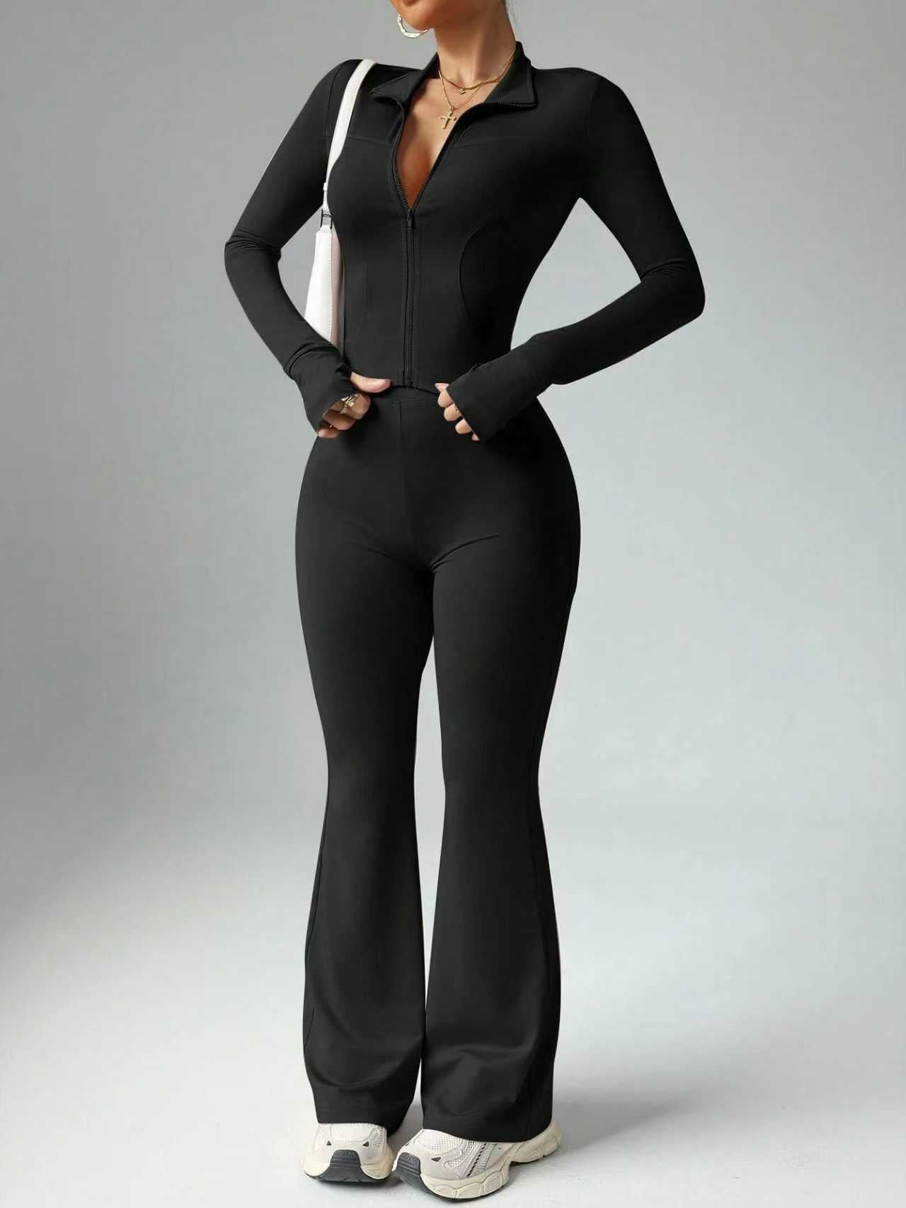 Tight No Embarrassment Line Workout Sexy Long Sleeve Sports Suit