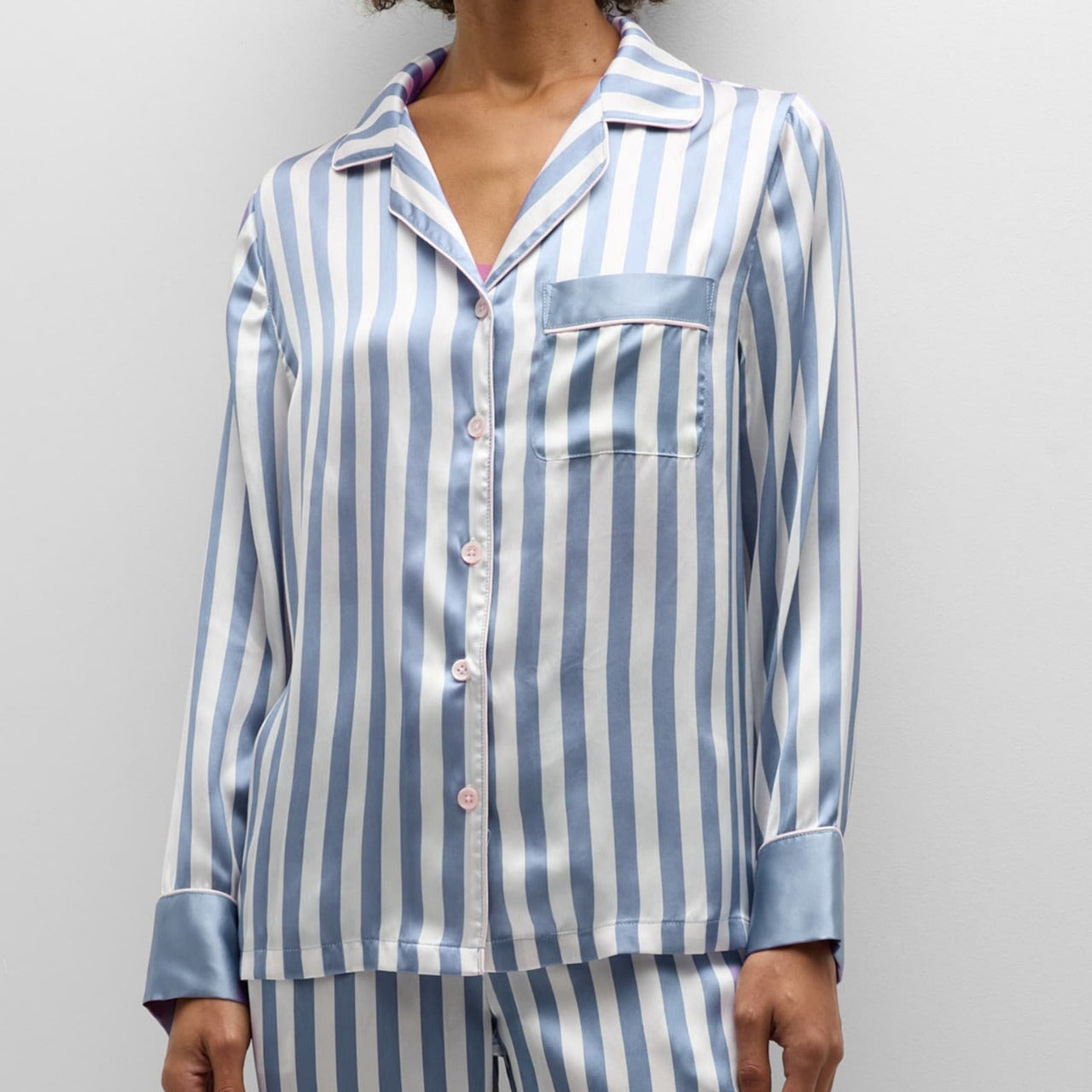 Women's Striped Home Long-sleeved Loose Pajamas Set
