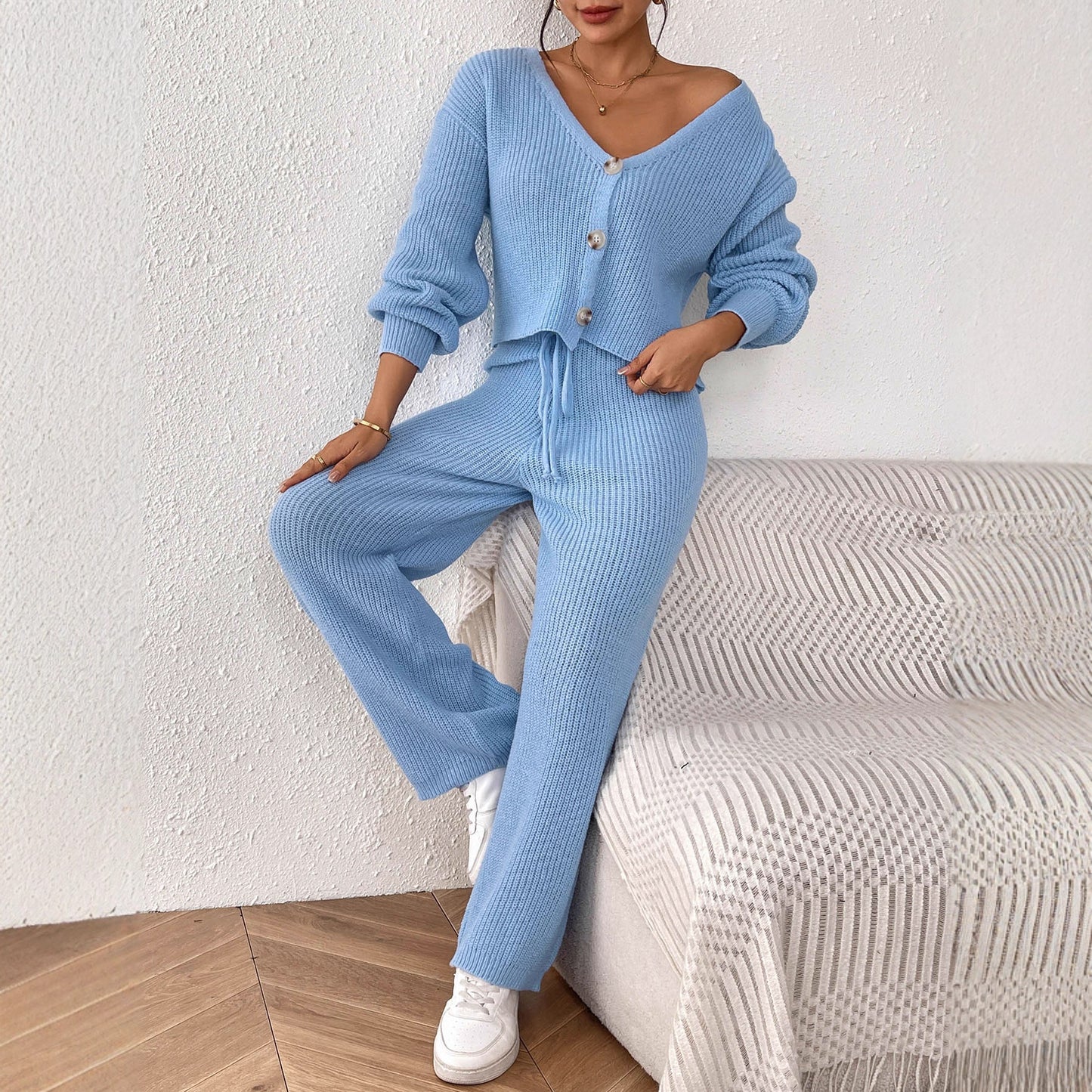 Autumn And Winter Women's Solid Color Elegant Outfit Short Top