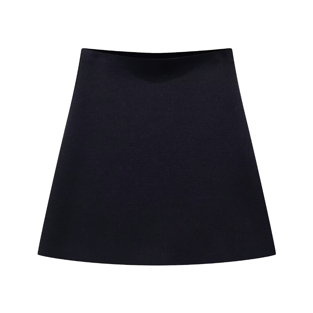 Women's Loose Sleeves Knitted Coat High Waist Knit Mini Skirt Suit