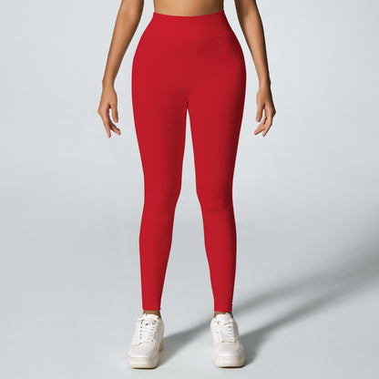 Threaded Seamless Yoga Stretch Tight Fitness Outdoor Breathable Sports Trousers