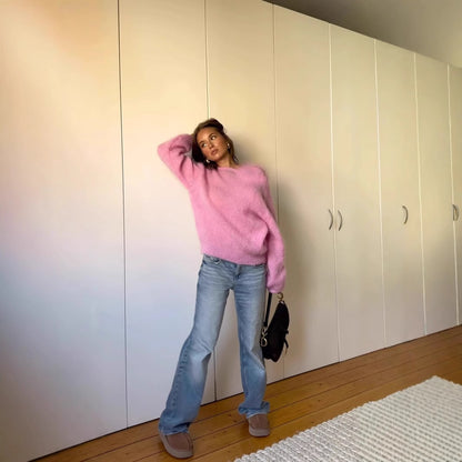 Loose And Lazy Style Wool Loose Knitted Sweater