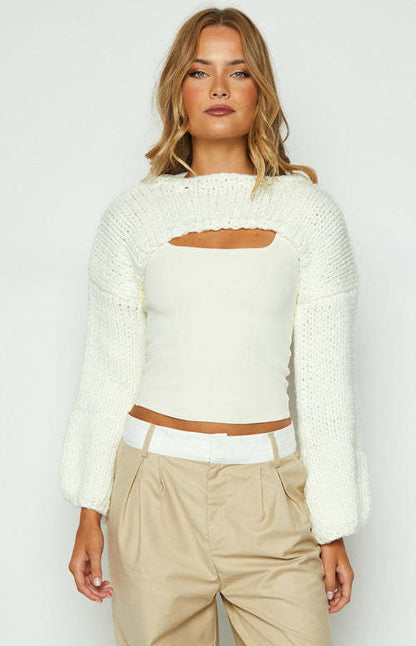 Temperament Long Sleeve Short Casual Sweater