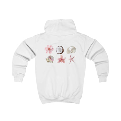 Ethereal Floral Kids Hoodie, Summer Beachwear, Gift for Girls, Outdoor Play, Cute Kids Apparel
