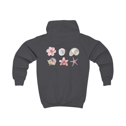 Ethereal Floral Kids Hoodie, Summer Beachwear, Gift for Girls, Outdoor Play, Cute Kids Apparel