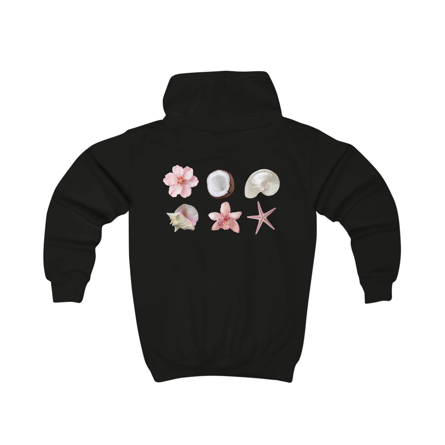Ethereal Floral Kids Hoodie, Summer Beachwear, Gift for Girls, Outdoor Play, Cute Kids Apparel