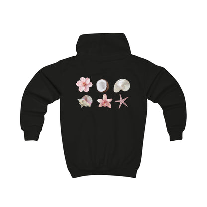 Ethereal Floral Kids Hoodie, Summer Beachwear, Gift for Girls, Outdoor Play, Cute Kids Apparel