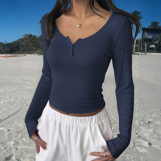 All-matching Long Sleeve Top T-shirt Women's Clothing