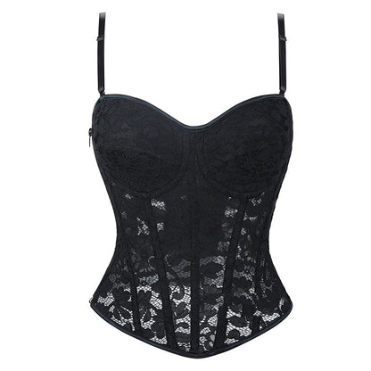 Corset Waist-tight Push Up Steel Ring With Chest Pad Small Sling Fishbone Corset