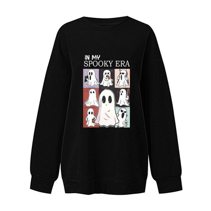 Women's Sweatshirt Halloween Cute Ghost Pattern Long Sleeve Sweater