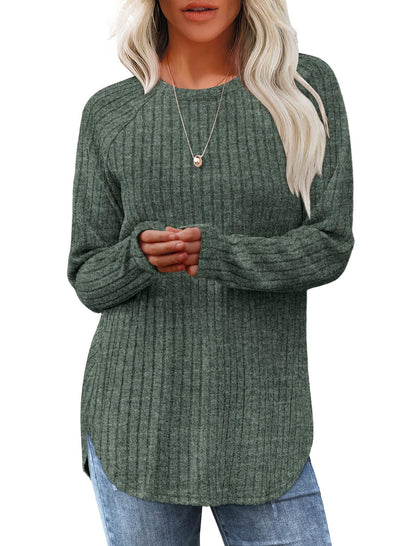 Autumn New Loose Crew Neck Top Women