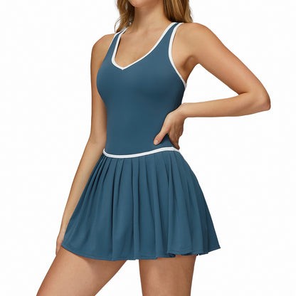 Fake Two-piece Anti-exposure Dress Outdoor Sports Women