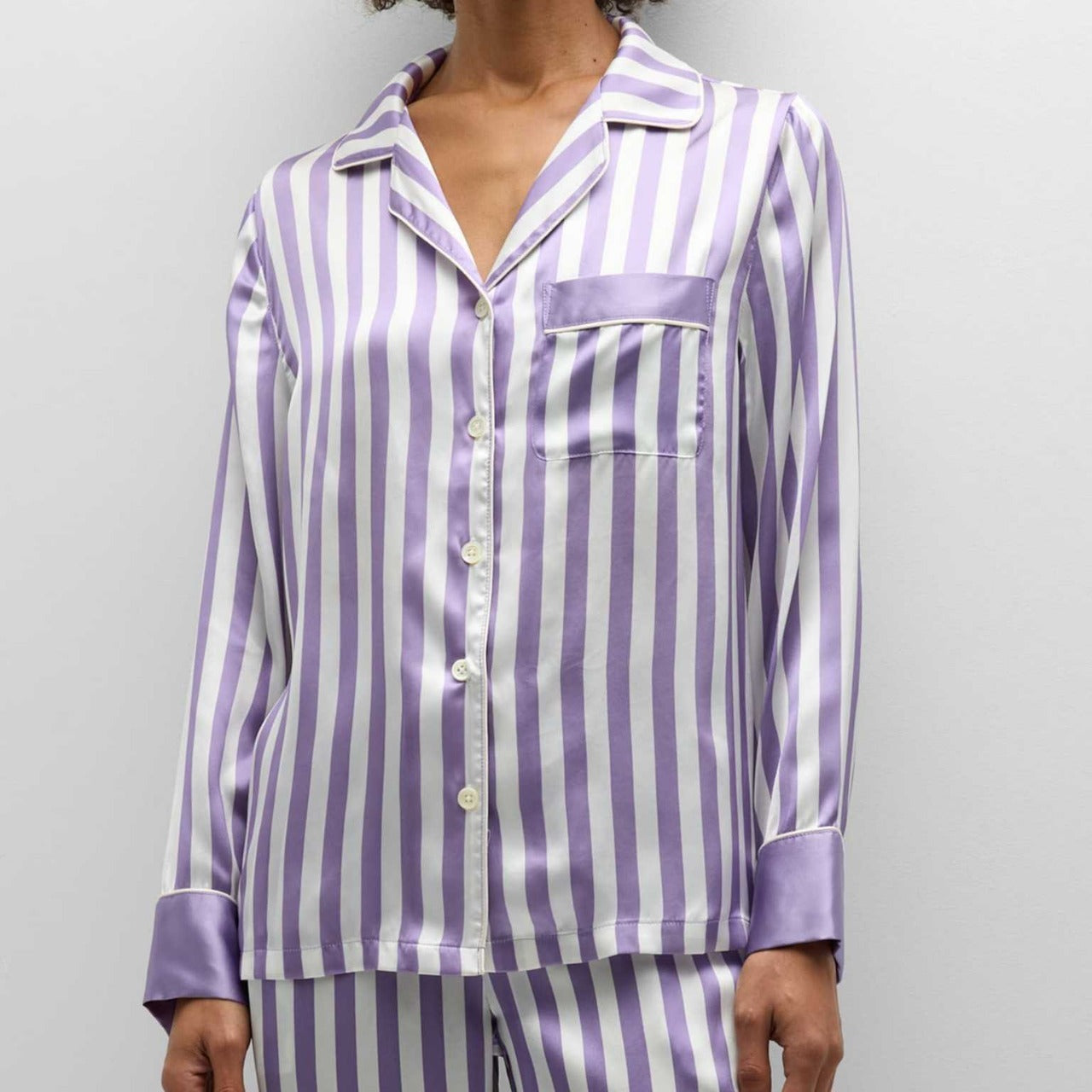 Women's Striped Home Long-sleeved Loose Pajamas Set