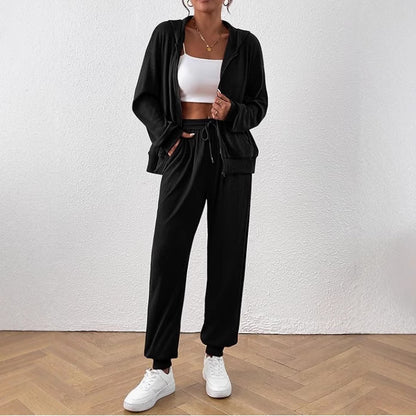 Women's Autumn Fashion Solid Color Suit Rib Sunken Stripe