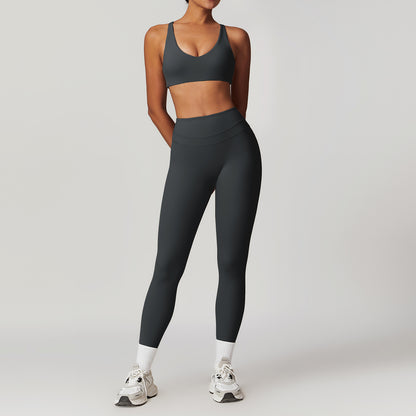 Women's Beautiful Back Yoga Running Fitness Set