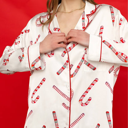Christmas Satin Festival Printed Homewear Suit