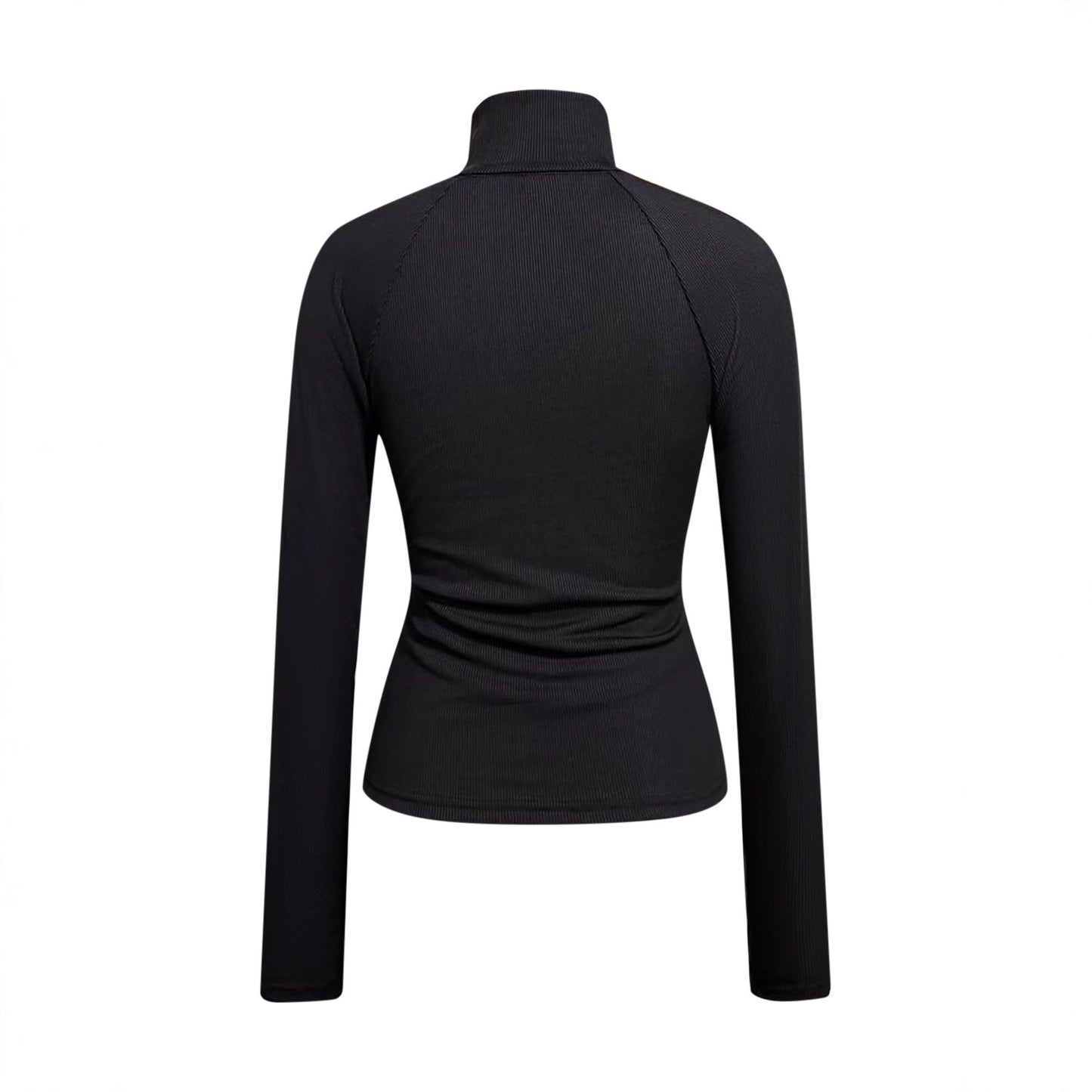 Slim-fit Stretch Slimming Zipper Collar Knitted Bottoming Shirt Top T-shirt