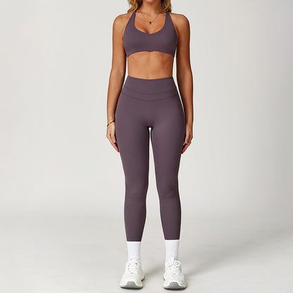 Women's Beautiful Back Yoga Running Fitness Set