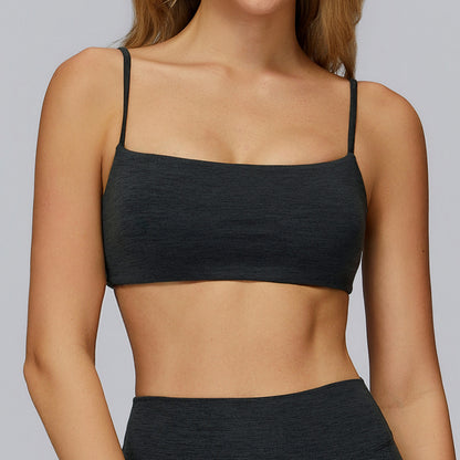 Brushed Yoga Bra Double-shoulder Strap Workout Exercise Underwear